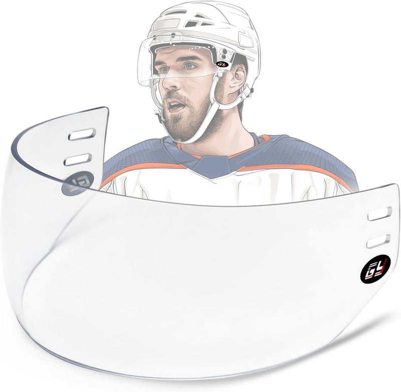 GY Hockey Visor Clear Hockey Helmet Visor Youth Hockey Half Visor Adult, Inside Anti-Fog/Outside Anti-Scratch (HV-M88) - Image 1